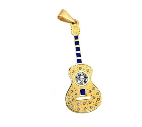 Pendentif guitare acier - pendentif, en