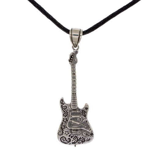 Pendentif guitare argent - guitare,