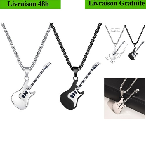 Pendentif guitare acier - guitare, en