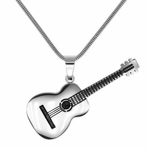 Pendentif guitare avec - guitare, chaîne
