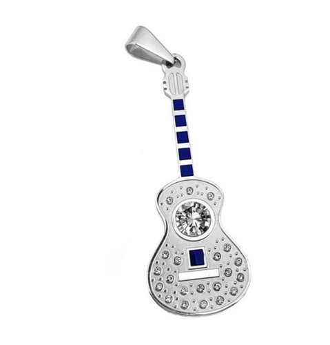 Pendentif guitare bleue - pendentif, en